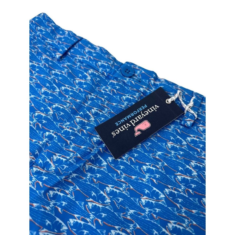 Vineyard vines Boys Size 16 Performance Breaker Shorts NWT Blue w/ Fish Pattern